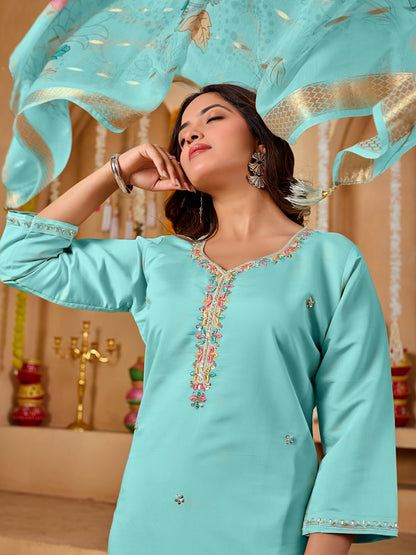 Varnika – Floral Embroidery Set with beads work