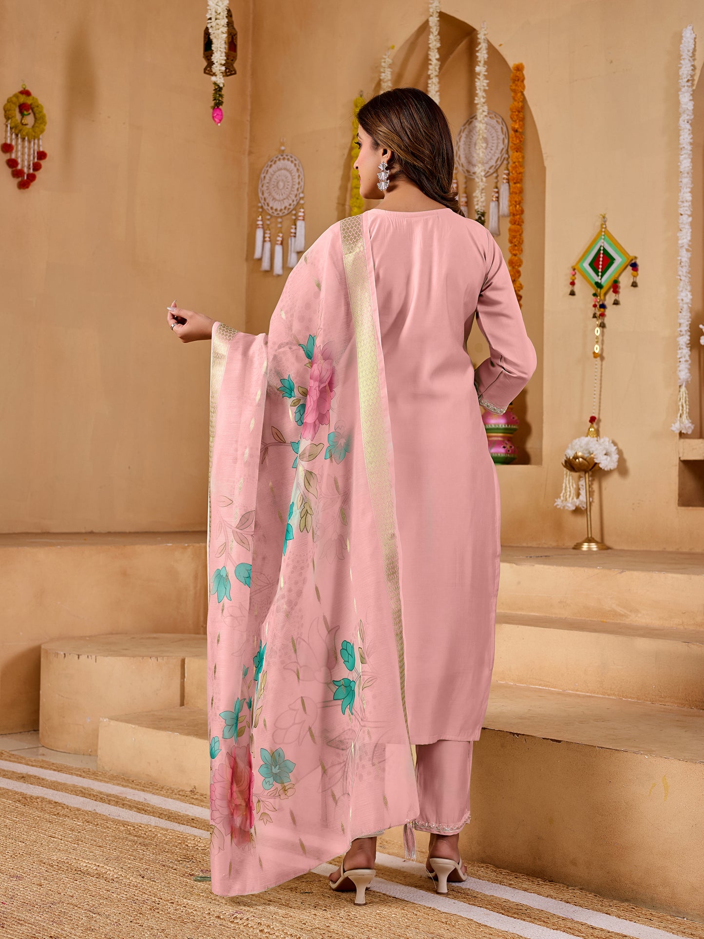 Varnika – Floral Embroidery Set with beads work