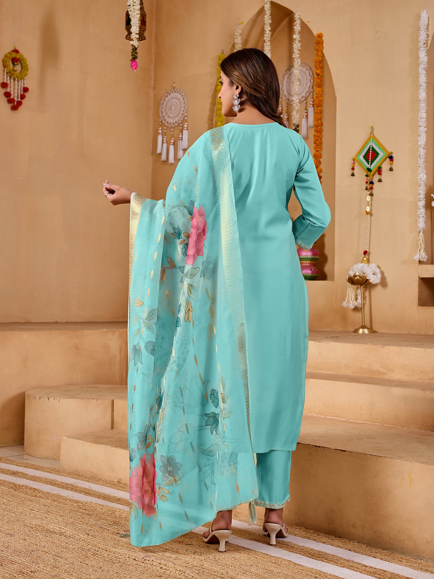 Varnika – Floral Embroidery Set with beads work