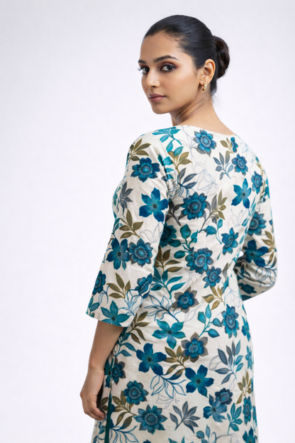 KRIVA Women Floral Printed Straight Kurta