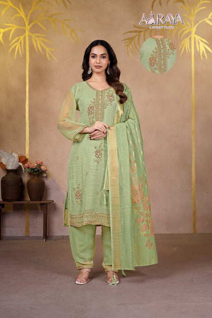 Zehra Mint Organza Luxe Suit Set
