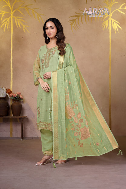 Zehra Mint Organza Luxe Suit Set