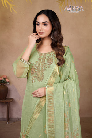 Zehra Mint Organza Luxe Suit Set