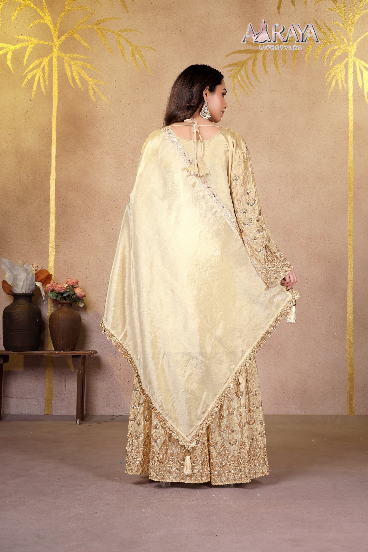 Zareen Luxury Embroidered Sharara Set