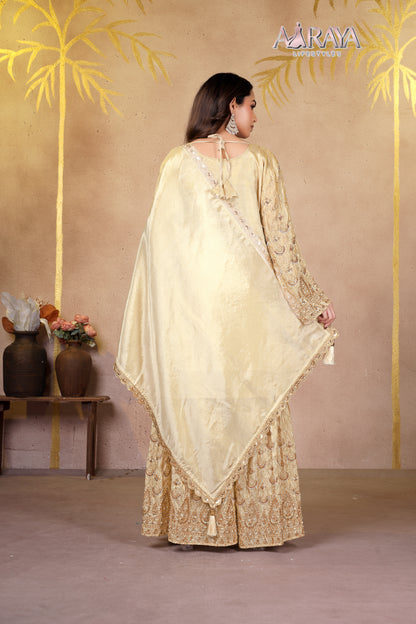 Zareen Luxury Embroidered Sharara Set