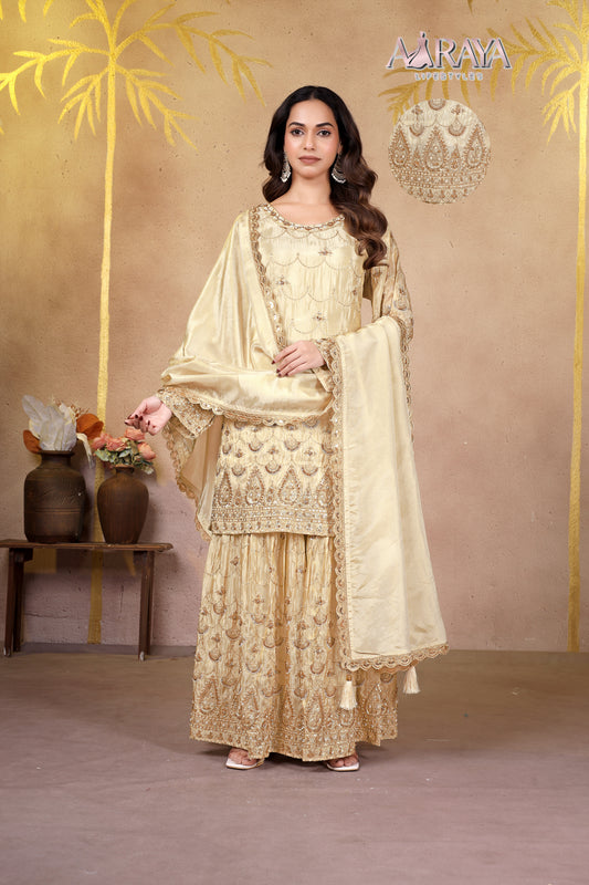 Zareen Luxury Embroidered Sharara Set