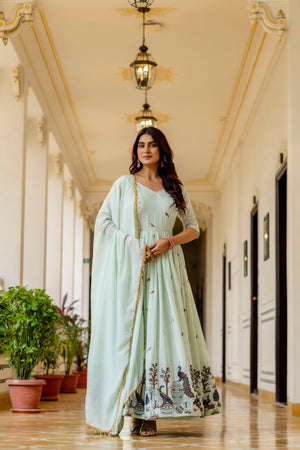 Rang Morni – Chinon Embroidered Gown Set