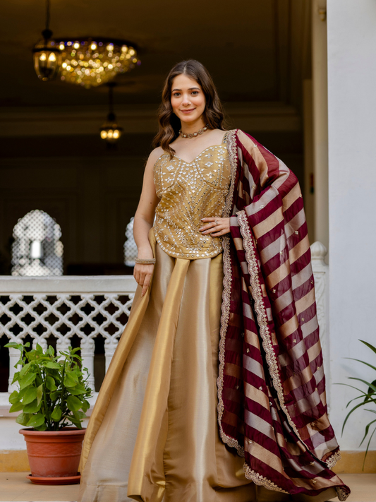 RANG SHISHA Banarasi Lehenga Set – “SHEHNAI”
