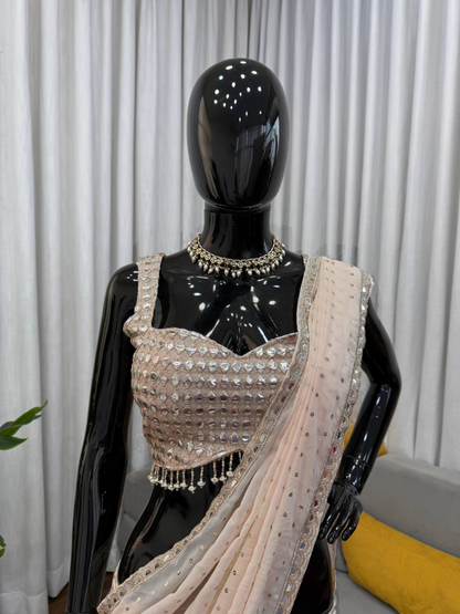 Golden Dusk Draped Lehenga Saree