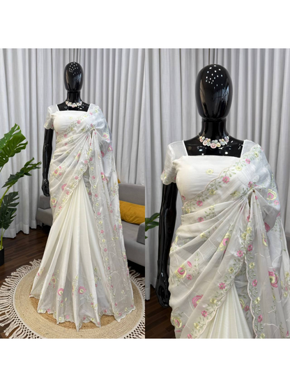 Designer Heavy Chiffon Saree