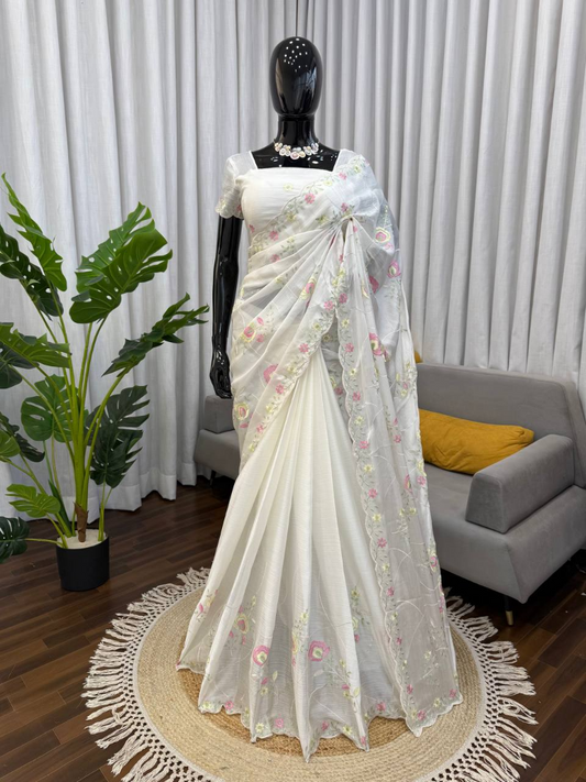 Designer Heavy Chiffon Saree