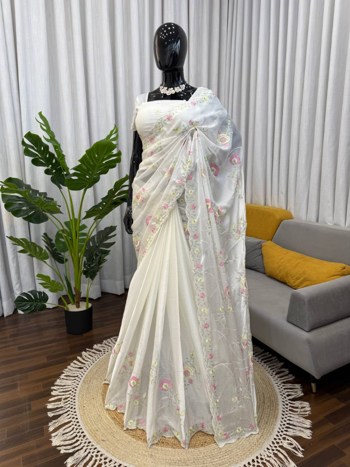 Designer Heavy Chiffon Saree