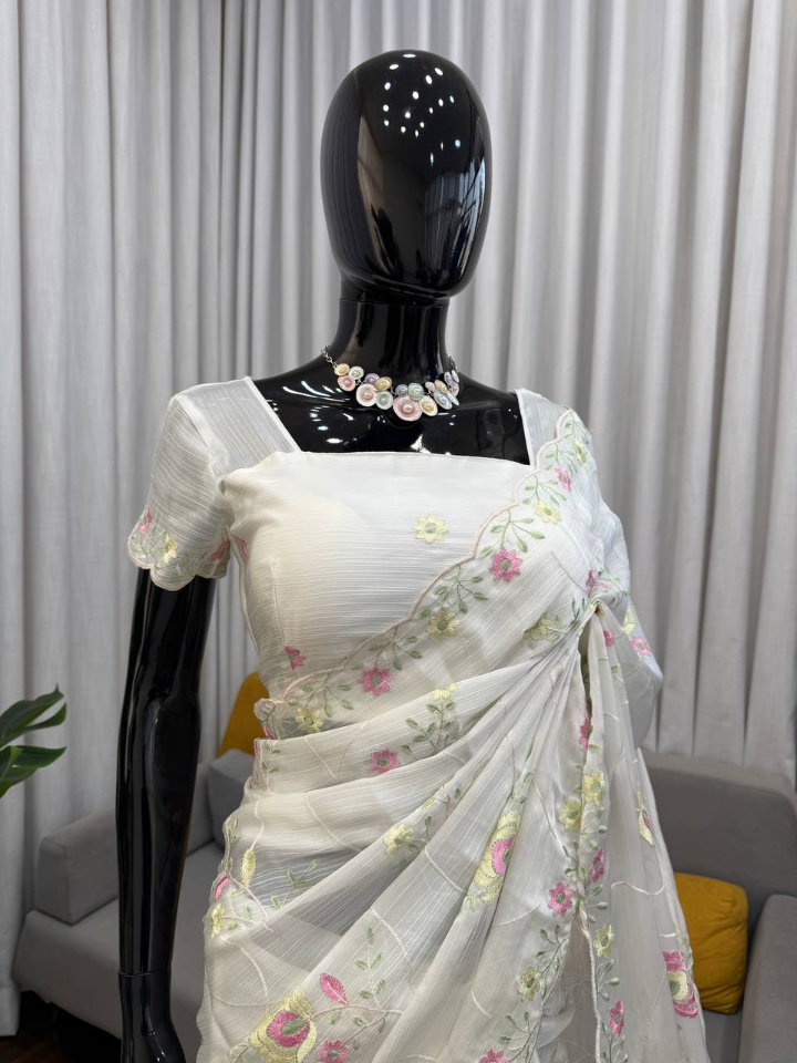 Designer Heavy Chiffon Saree