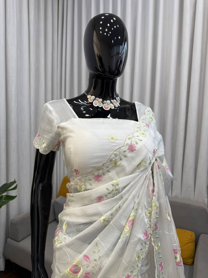 Designer Heavy Chiffon Saree