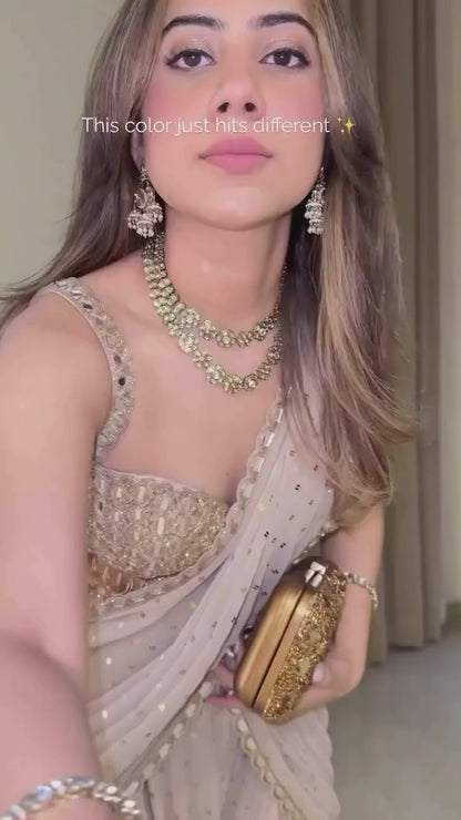 Golden Dusk Draped Lehenga Saree